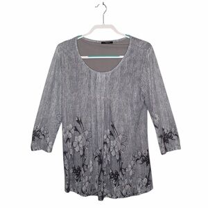 VALOLIA WOMENS GRAY FLORAL
BLOUSE SIZE LARGE